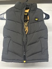 CAT Boys Sleeveless Puffer Vest Gray Yellow 3T Caterpillar Polyester C43