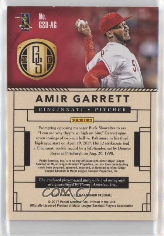 2017 Panini Chronicles Prime /25 Amir Garrett #GSD-AG Auto RC - Image 2 of 2