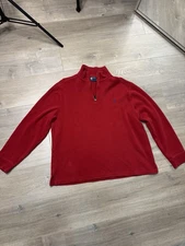Polo Ralph Lauren Estate-Rib or Fleece half-zip pullover in red large
