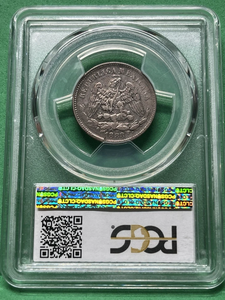 1888 Zs Z MEXICO 25 CENTS PCGS XF 40 SILVER Pop 1. Two Higher - Image 2 of 3
