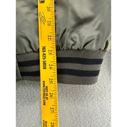 Alpha Industries Mens Medium Sage Green Black Bomber Varsity Jacket Quilted image 7