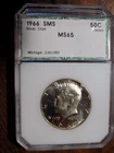 1966 SMS 40% Silver Kennedy Half Dollar - Graded by PCI - MS65 CAMEO