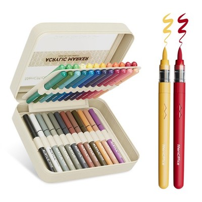 Direct Liquid Acrylic Paint Markers, 36 Colors Brush Tip Pens with Carrying C...