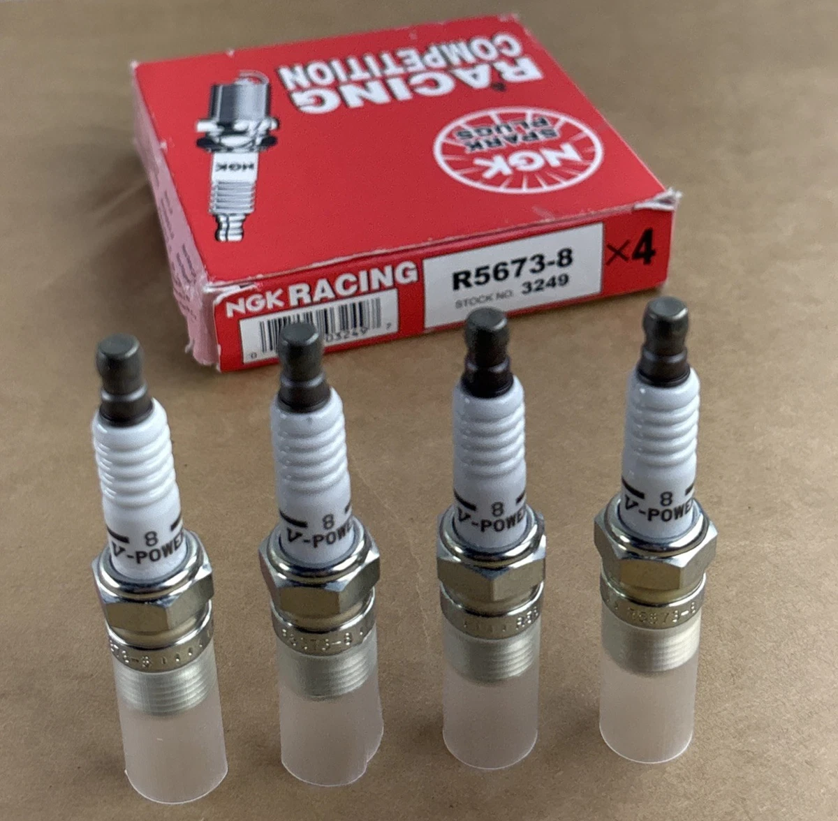 4x NGK 3249 R5673-8 V-Power Racing Spark Plugs fit V61 BL3 AR134 AR133 AF1 BW photo 2