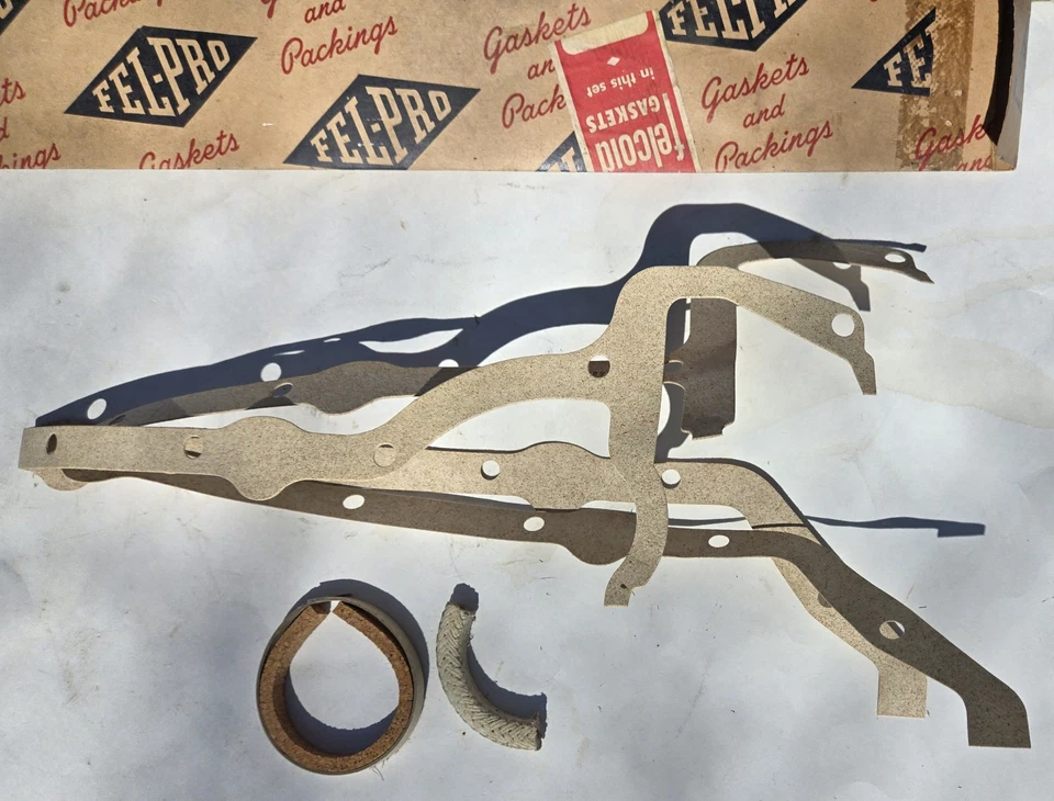 Juego de cacerolas de aceite Lincoln Zephyr 12 1941-48 nuevo de stock Fel-Pro OS 4530 D 1936-42 Foto 2 de 4