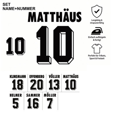 Name Number Set for World Cup Adidas Jersey Germany Germany 1994 - VÖLLER, MATTHÄUS