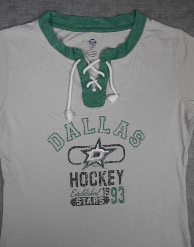 NHL Dallas Stars Hockey YOUTH (12/14) Girls Beige Drawstring T-Shirt Size Large - Picture 2 of 6