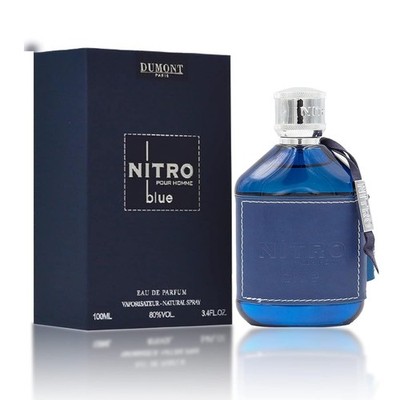 Dumont Nitro Blue 3.4 Fl Oz EDP for Men   Fresh Aquatic Floral Woody Fragrance