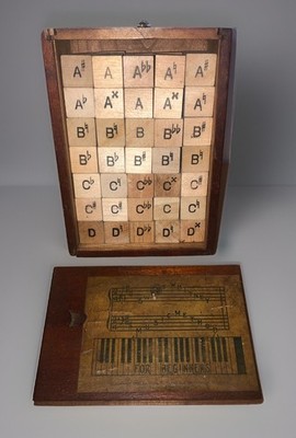 RARE 1901 Sweet Whitney Music Method for Beginners Wooden Learning Blocks