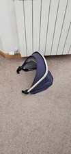 Silvercross Wave Carrycot Pram Hood - Denim Blue with Brown Leather Trim VGC