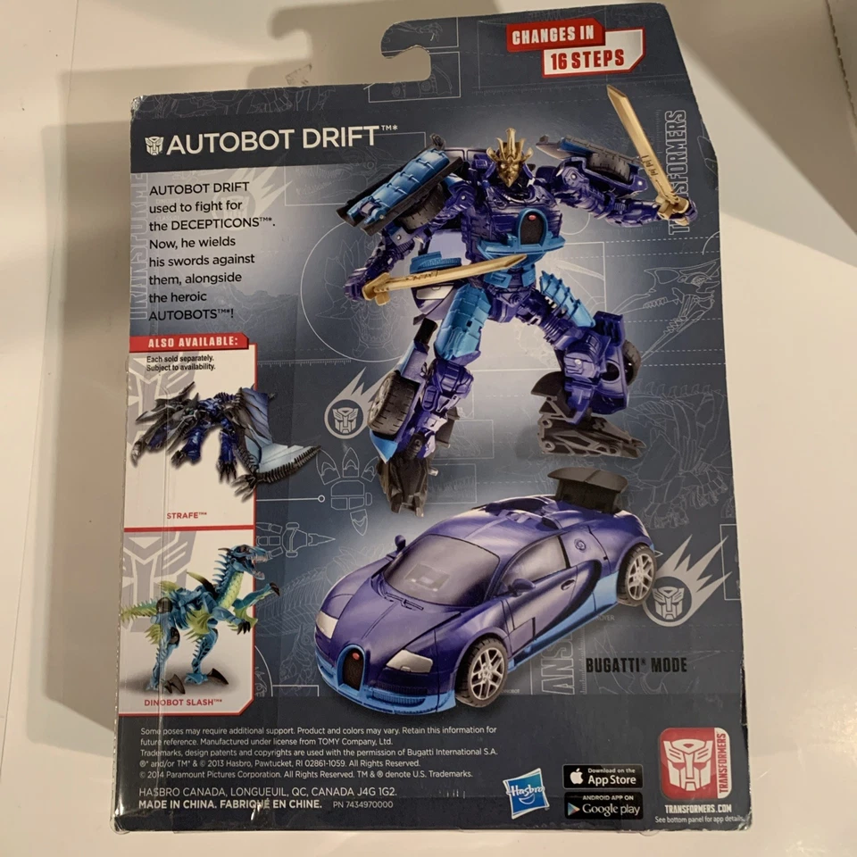 Transformers Autobot DRIFT Figure Age of Extinction BUGATTI Mode DELUXE Read - Image 2 of 3