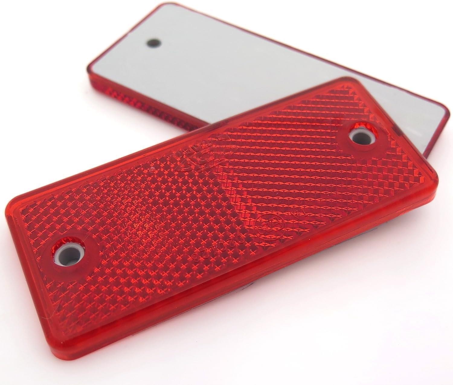PLS Reflective Rectangle 95mm x 60mm Red Caravan Motorhome Campervan - WB330