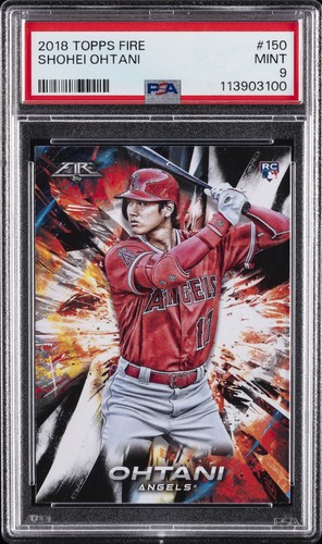2018 TOPPS FIRE #150 SHOHEI OHTANI ROOKIE RC PSA 9