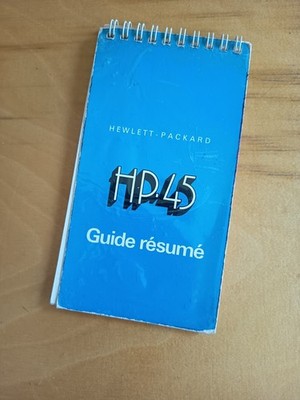 HEWLETT PACKARD QRG Guide Resume du HP-45 HP 45 French  Quick Reference Guide