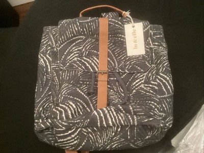 Lu & Elle Paradise Palm Canvas Backpack Adjustable Flap Drawstring Travel Bag