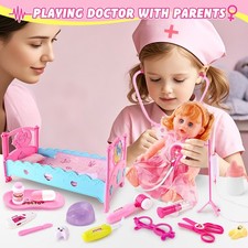 Plastique Rose Cutiolly Jouet,Stéthoscope Factice,Stéthoscope Noir