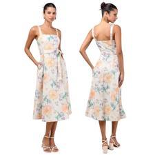 Lulus Sunny Posture Light Mint Floral Sleeveless Midi Dress size Small NWT
