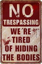 Halloween Decorations Outdoor Scary Metal Sign Halloween Bloody Horror Signs for