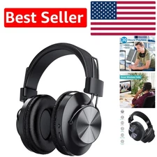 30 Hours Wireless Over-Ear Headphones with 40mm Deep Bass & Built-in Microphone