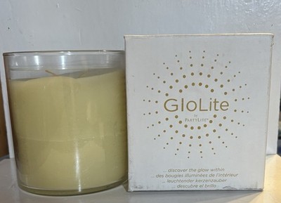 PartyLite Glo-Lite 3 Wick Jar Candle, Cucumber Ginger Mint, New in Box