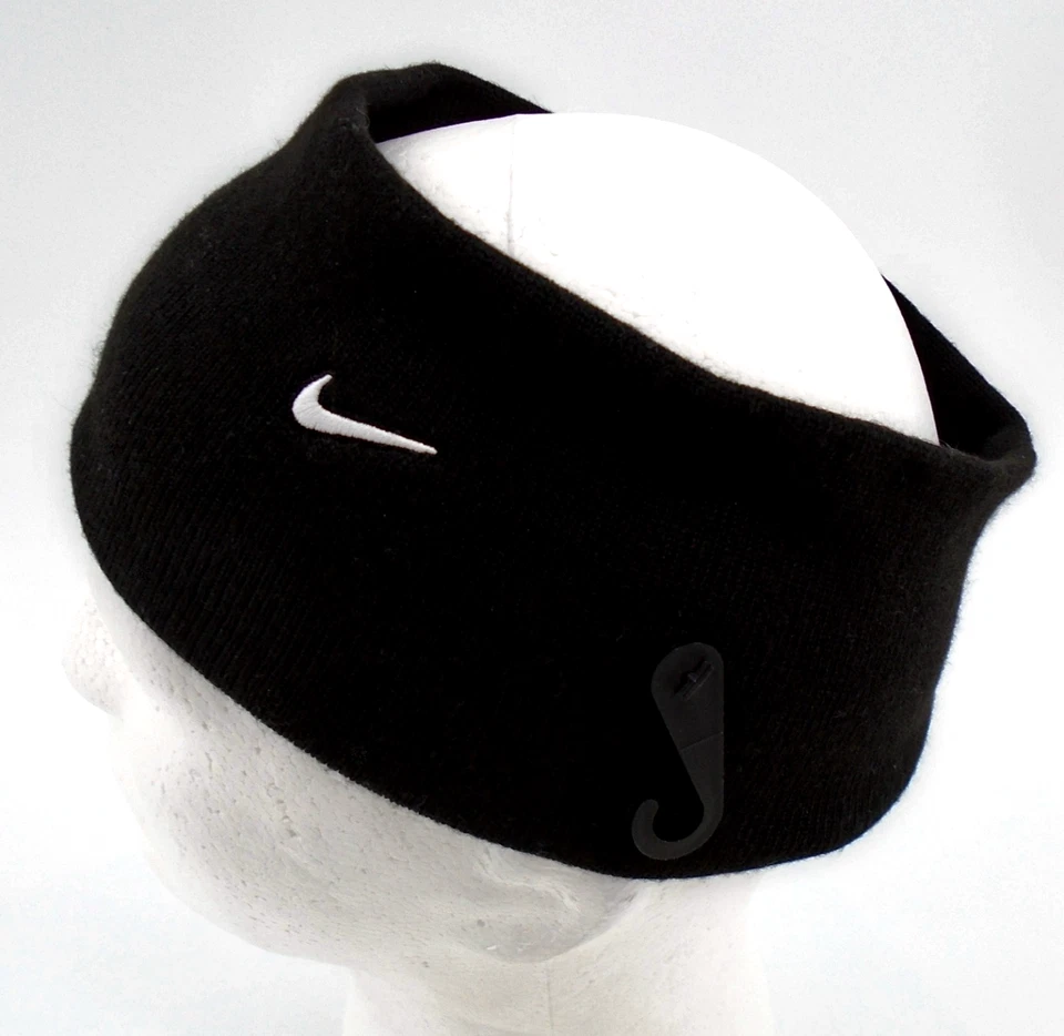 Diadema tejida sin costuras Nike para hombre negra/blanca Foto 3 de 4
