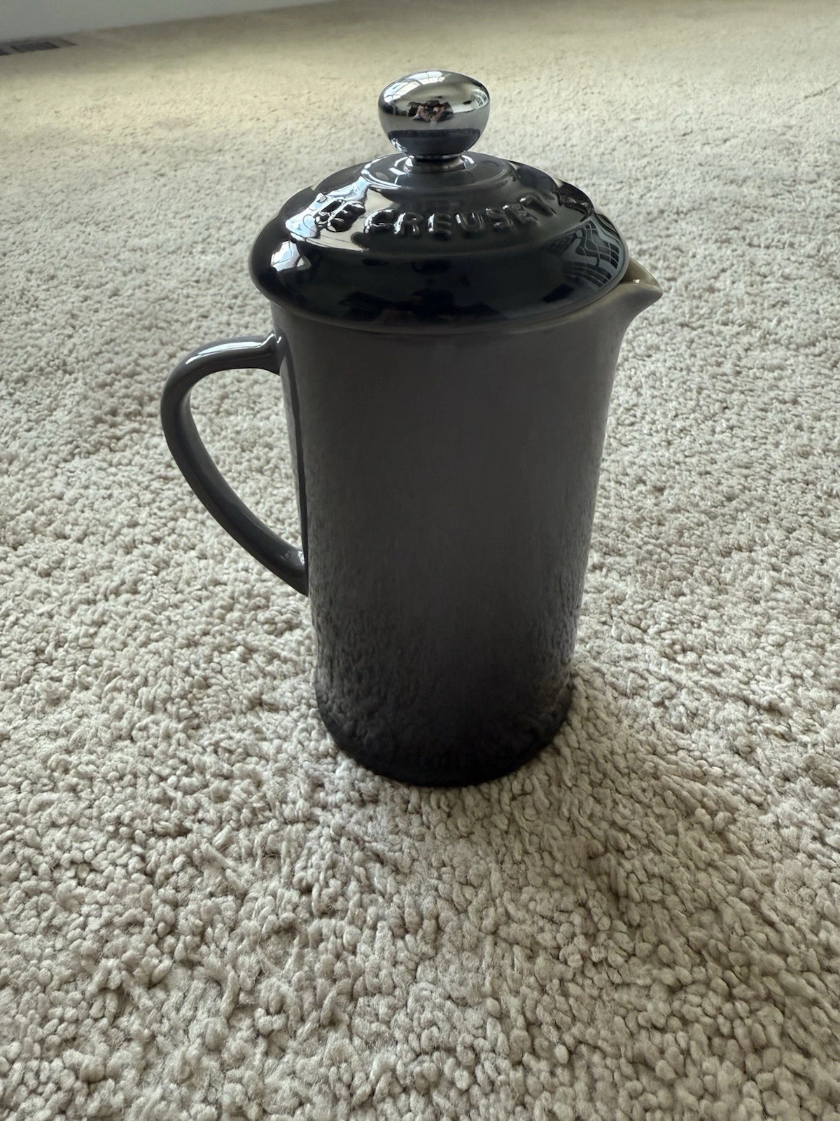 Le Creuset Petite-12 oz French Press Mini Personal Gray Coffee & Tea