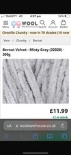 Bernat Wool Velvet Grey Mist Pink Knitting Yarn