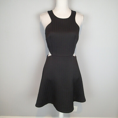 Club Monaco Tika Black Textured Cut Out Mini Dress size 4 stretch | eBay