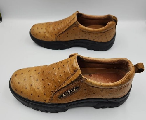 Roper Herren Performance Sport Slipper Hellbraun Kunstleder Straußenleder Halbschuh Schuhe 10 - Bild 4 von 7