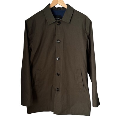 Topman Men s Trench Over Coat Olive And Blue Oversized Size Medium