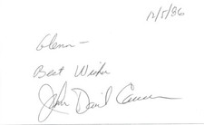 John David Crowe - Signed Note