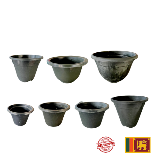 10 Sets Of High Quality Strong Plastic Black Flower Pots Brand-new - Picture 2 of 5