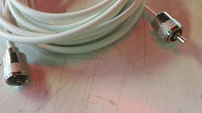 RG58 WEISS MARINE KABEL 15 METER mit  2 montierten PL-STECKERN 1954