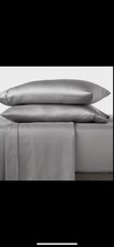 Queen 400 Thread Count Performance Flat Sheet Classic Gray Threshold Cotton
