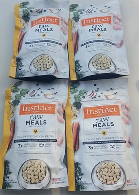 Instinct Freeze Dried Raw Meals Cage-Free Chicken Recipe Adult Cats 9.5 Oz X4