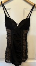 Victoria's Secret 34B black slip lingerie underwire lace stretch