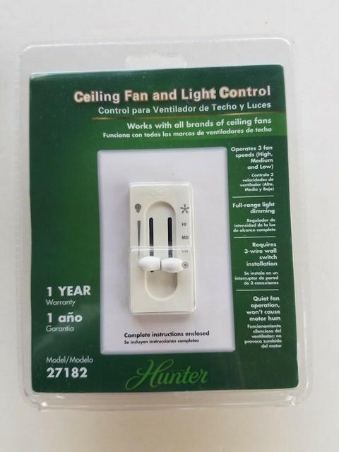 Hunter Ceiling Fan Fan Light Dual Slide Wall Control 3