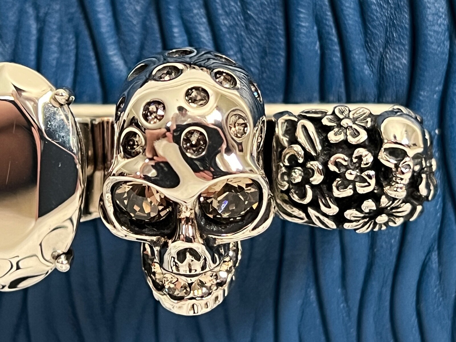 NWT Alexander McQueen Jeweled Satchel Knuckle Duster Skull Ring Shoulder Bag image 8