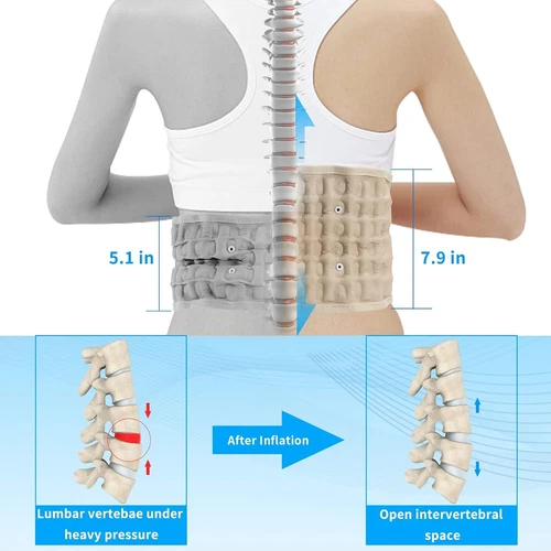 Inflatable Air Traction Belt Decompression Spinal Lumbar Support Waist Brace - Picture 6 of 10