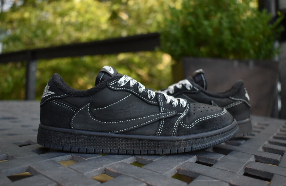 Travis Scott x Air Jordan 1 Low OG PS 'Black Phantom' DO5442-001 Youth Size 2.5Y
