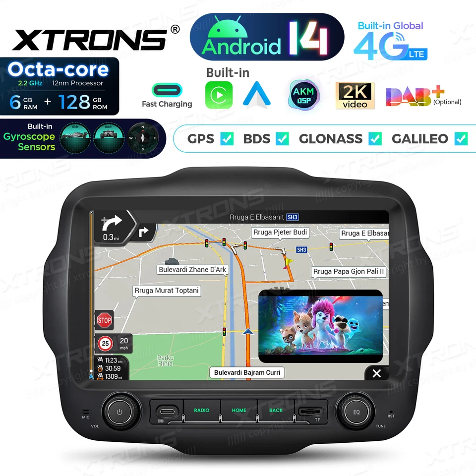 9" OLED 6+128GB DSP For Jeep Renegade 2015-2020 Android 14 Car Stereo Radio GPS - Image 3 of 4