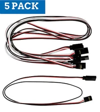 Apex RC Products Futaba Style 24" / 600mm Servo Extension - 5 Pack #1021