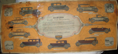 AUBURN AUTOMOBILE Co. Original 1926 Dealership Fold-Out COLOR Ad 66 & 88 20"x9" - Picture 2 of 17