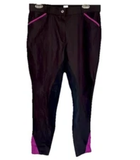Dover Saddlery Womens Equestrian Riding Pants Black Purple Size 34