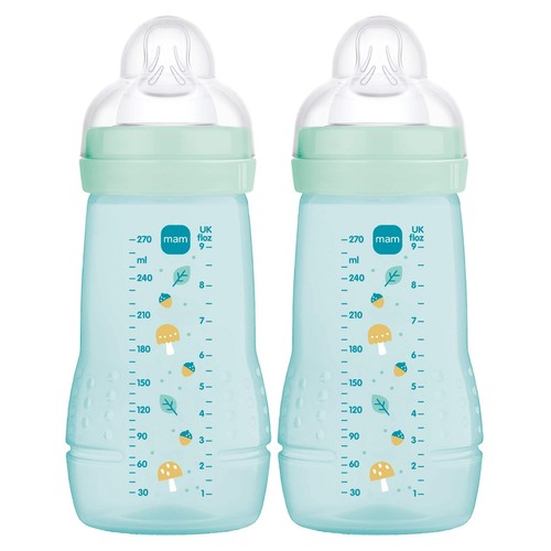 Mam Bottle Easy Active 270Ml Twin Pack Girl Baby Infant Milk Bottle Feeding New - Picture 2 of 3