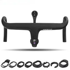 Road Bike Carbon Fiber One-piece Curved Handlebar -10 Degrees 360-440mm 28.6mm