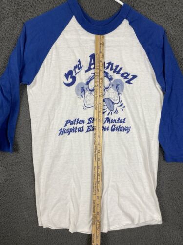 Vintage 80’s 1983 Mental Hospital Escapee Getaway Raglan T-Shirt Size L - Bild 11 von 11