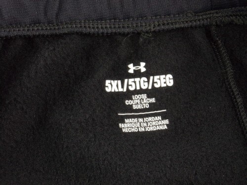 Under Armour Fleece Sweatpants 5XL Black Elastic Waist Drawcord Breathable - Picture 4 of 10