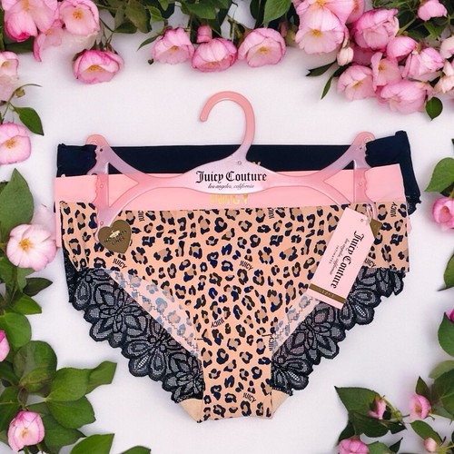 Juicy Couture 3 Pairs No Panty Lines Lace Trim Underwear Set New Size Small