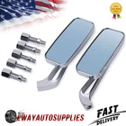 8MM/10MM Chrome Motorcycle Rectangle Rear View Mirrors For Honda Suzuki Kawasaki